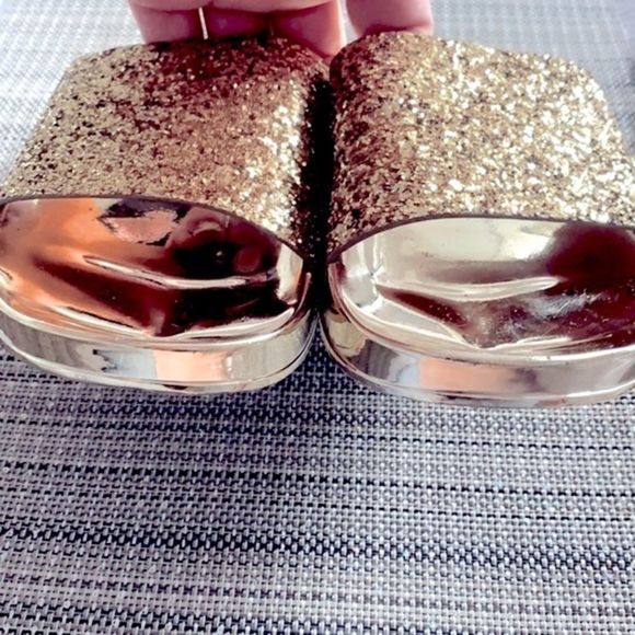 Kali Gold Glittery Slide Sandals - Picture 3 of 8